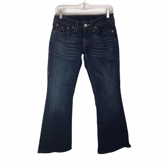 True Religion Jeans Womens Size 27 Joey‎ Row Seat Flare Twisted Seam Low Rise - Picture 1 of 12